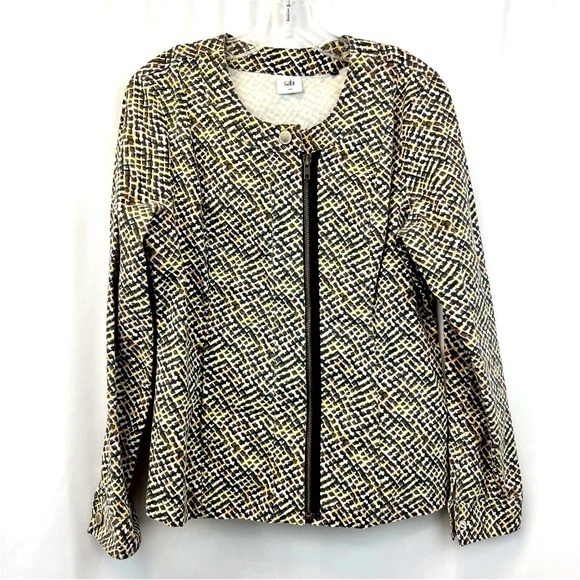 CAbi Jackets & Blazers - Cabi Womens Multicolor Geometric Long Sleeve Full Zip Motorcycle Jacket Size M